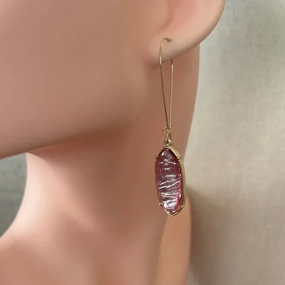 Catherine Malandrino Shades of Pink Dangle Earrings Set of 3 NEW Gold Tone hooks - Picture 8 of 8